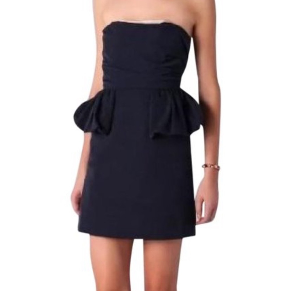 Marc by Marc Jacobs Strapless Peplum Navy Mid-length Dress Size 6